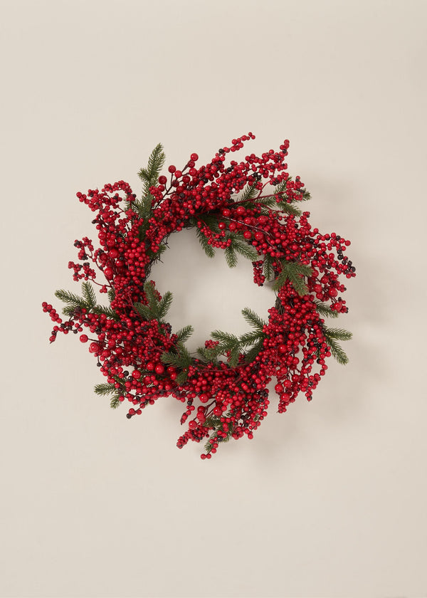 TRULY LIFESTYLE CHRISTMAS WREATH WITH RED BERRIES