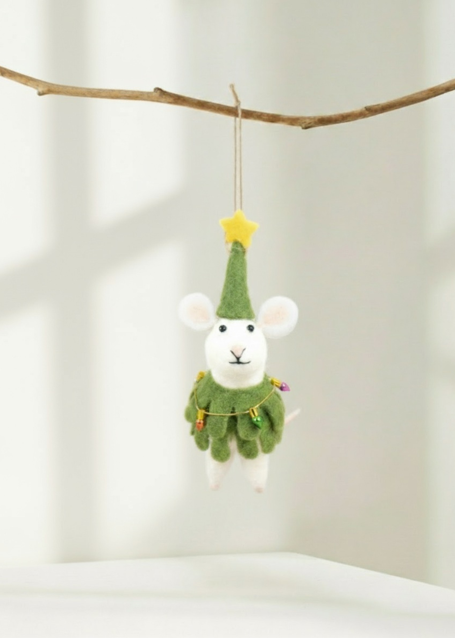 Truly Lifestyle Christmas Mouse Decoration dressed as a christmas tree