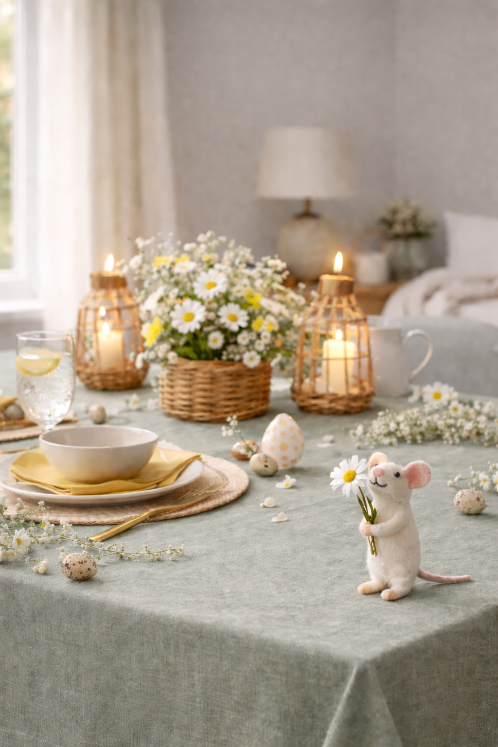 DAISIES FELT MOUSE DECORATION