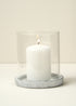 TRULY LIFESTYLE GLASS HURRICANE WITH STONE BASE