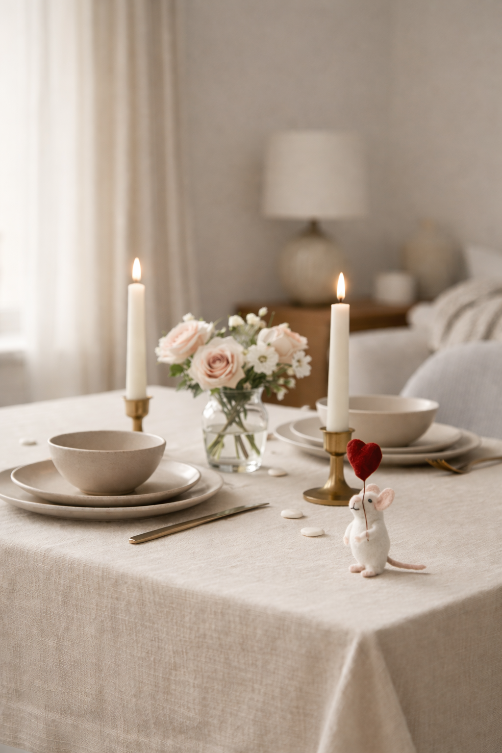 HEART BALLOON FELT MOUSE DECORATION