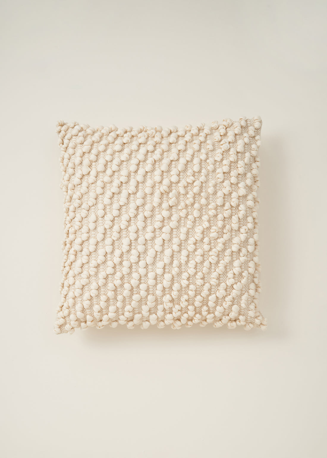 Knotted Ecru Square Cushion