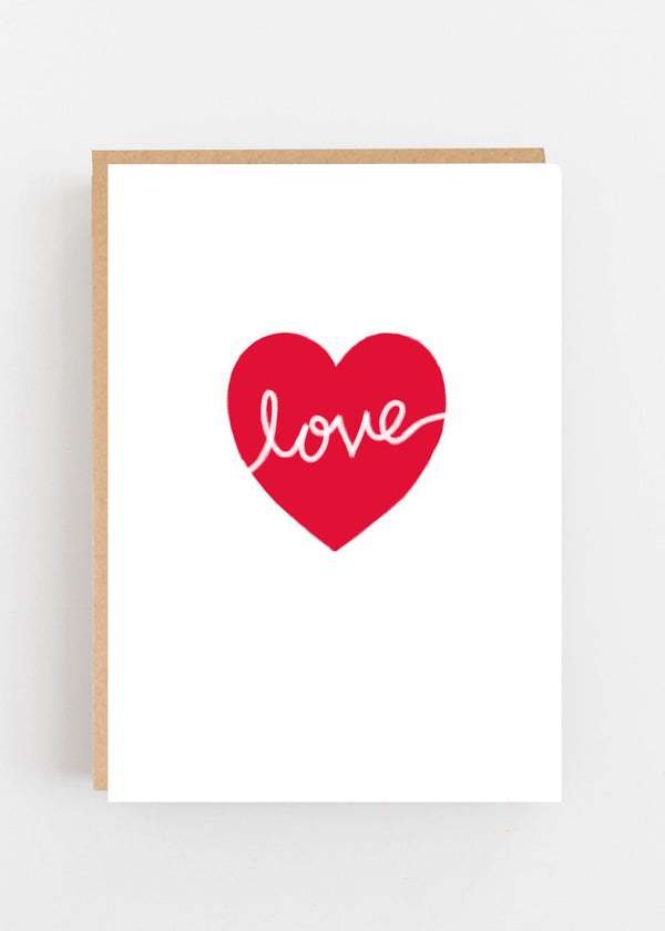 TRULY LIFESTYLE WHITE GIFT CARD WITH RED LOVE HEART. ANNIVERSARY OR VALENTINES DAY CARD.