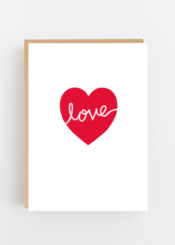 TRULY LIFESTYLE WHITE GIFT CARD WITH RED LOVE HEART. ANNIVERSARY OR VALENTINES DAY CARD.