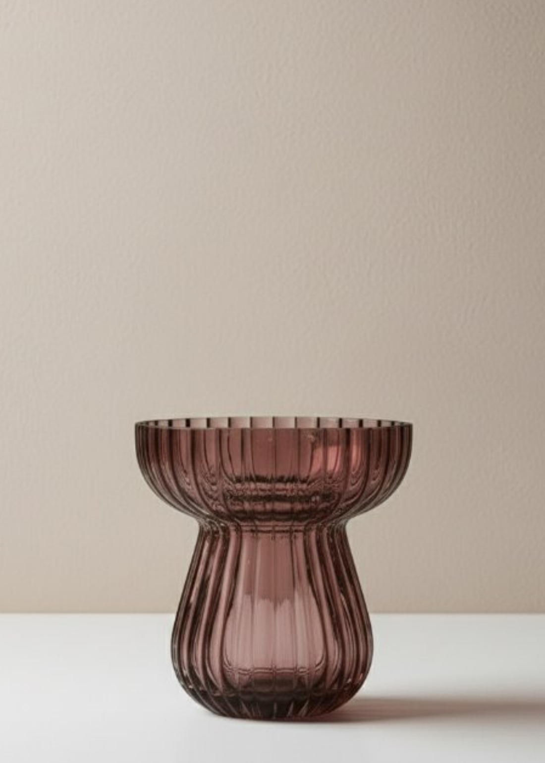 TRULY LIFESTYLE PLUM COLOURED LARGE GLASS BULB VASE