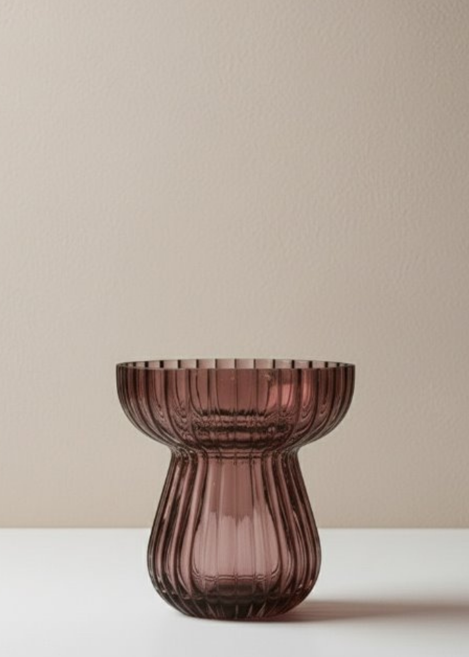 TRULY LIFESTYLE PLUM COLOURED LARGE GLASS BULB VASE
