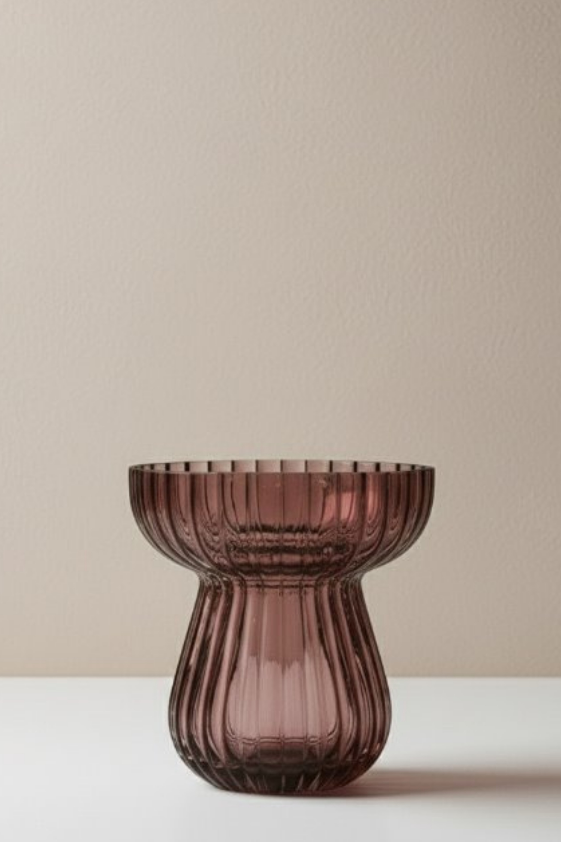 Small Ribbed Glass Bulb Vase