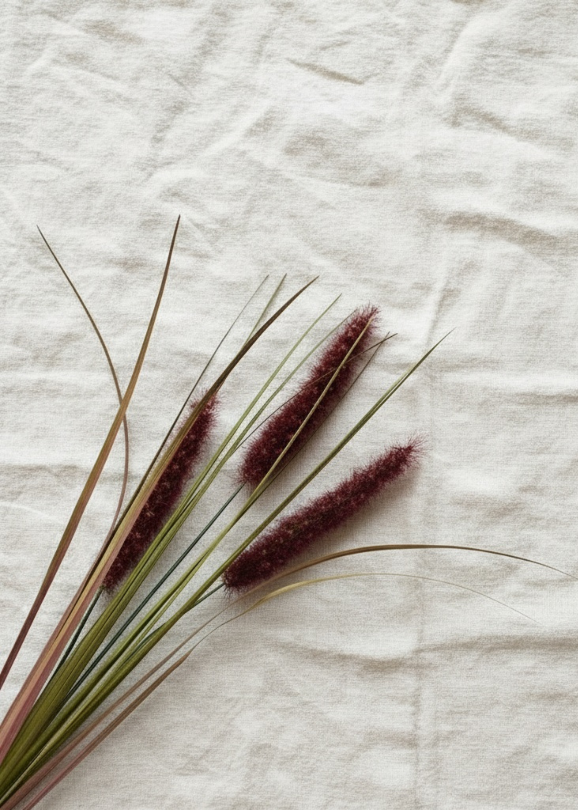 Truly Lifestyle Faux Ruby Triple Grass Stem Close Up