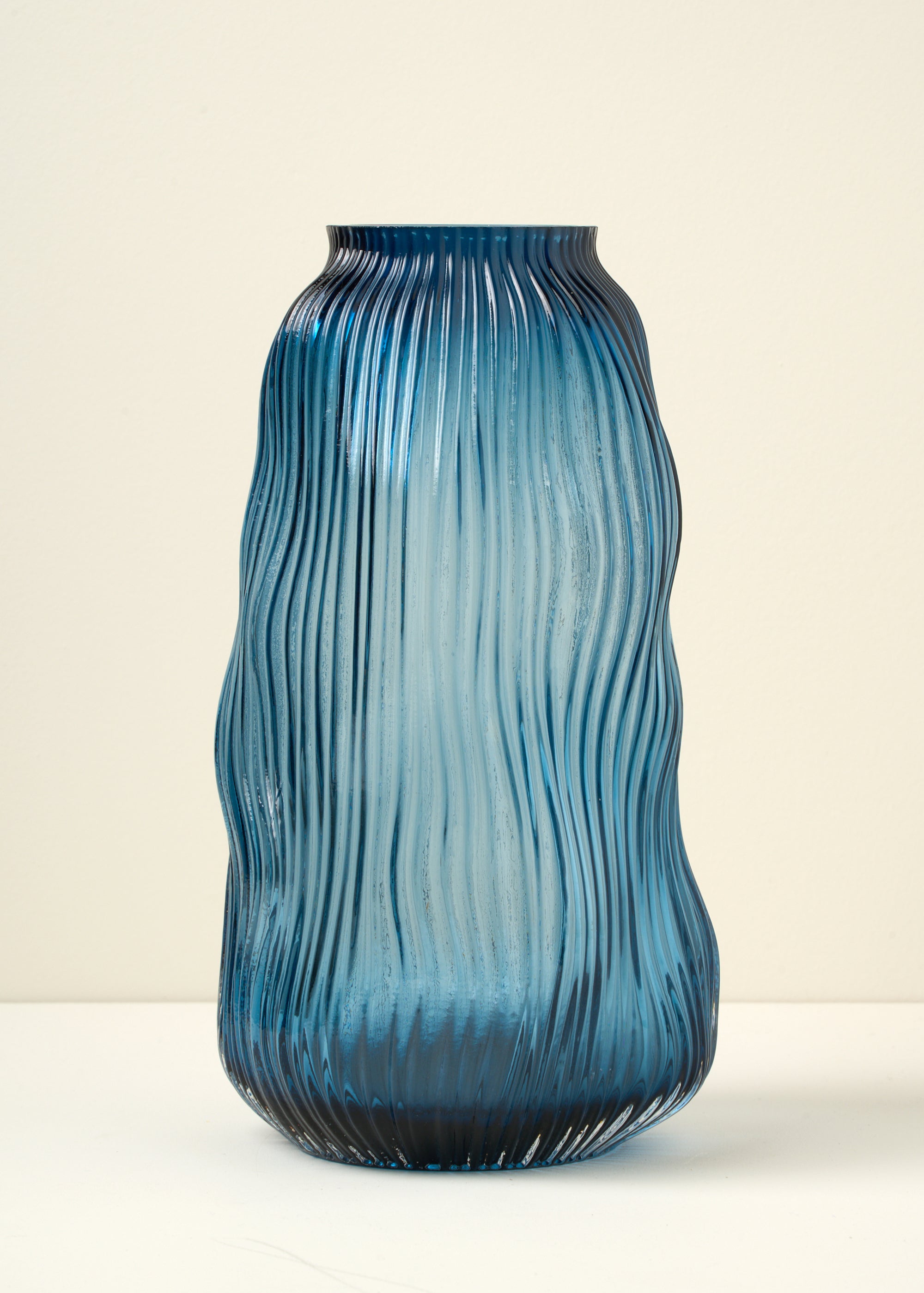 truly lifestyle blue glass vase