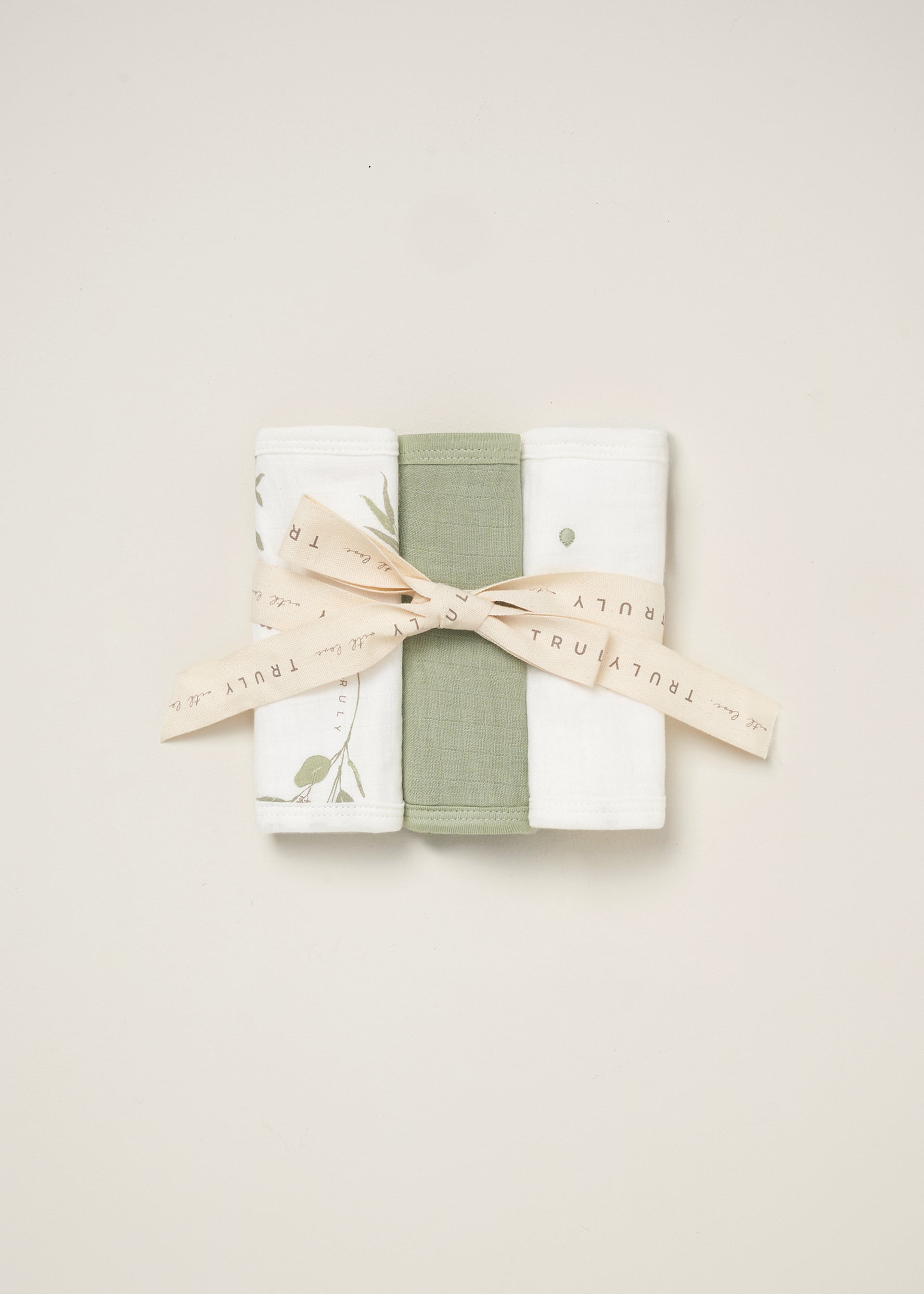 Eucalyptus Print Cotton Bibs