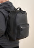 TRULY LIFESTYLE BLACK UNISEX LEATHER BACKPACK ON BACK