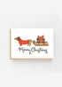 TRULY LIFESTYLE CHRISTMAS CARD WITH DACHSHUND PULLING A SLEDGE
