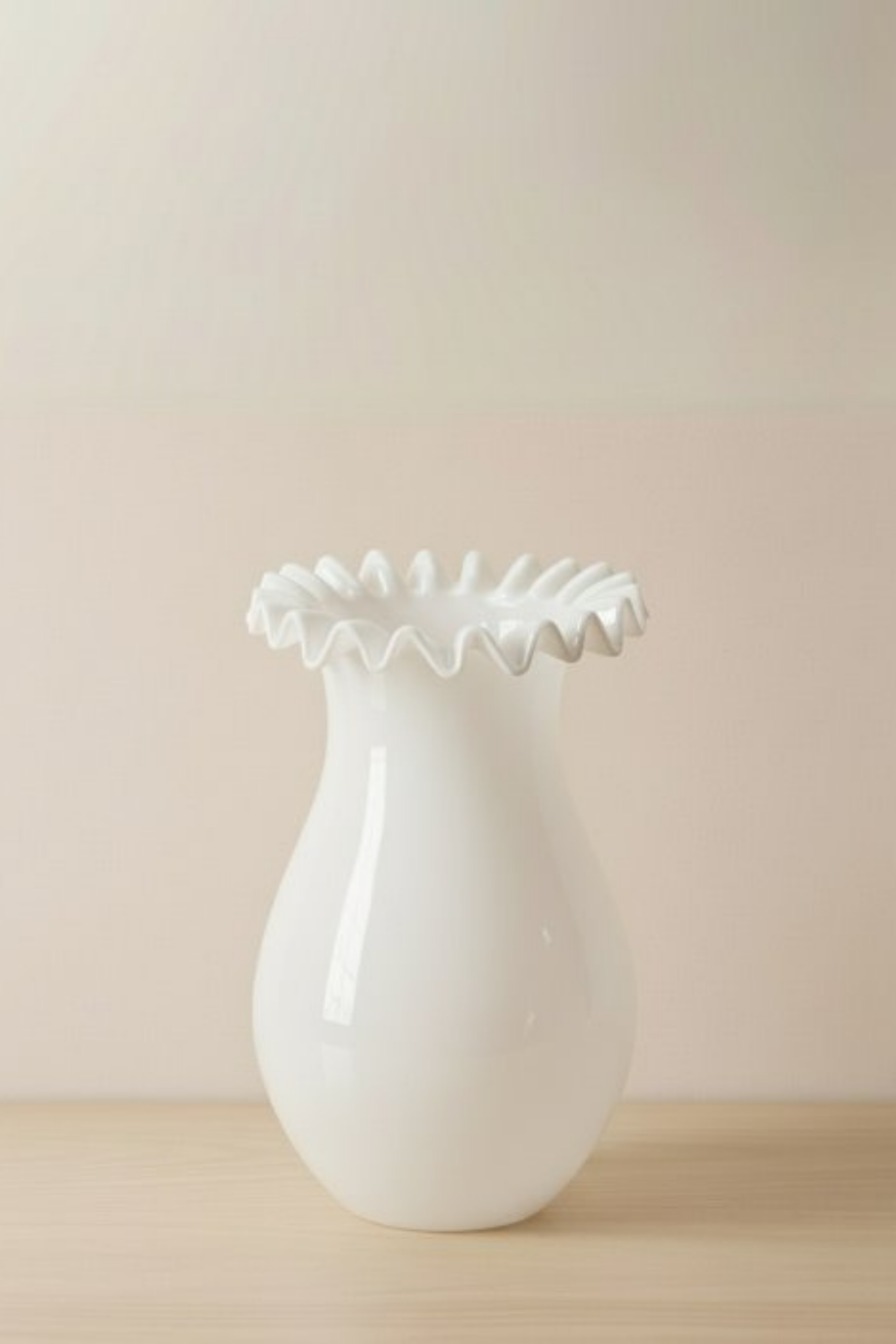 Scalloped Edge Glass Vase