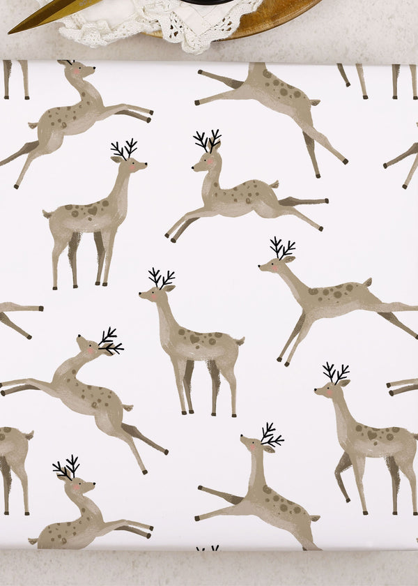 TRULY LIFESTYLE REINDEER WRAPPING PAPER ON TABLE