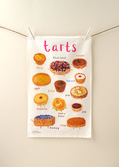 TRULY LIFESTYLE TART PRINT TEAL TOWEL