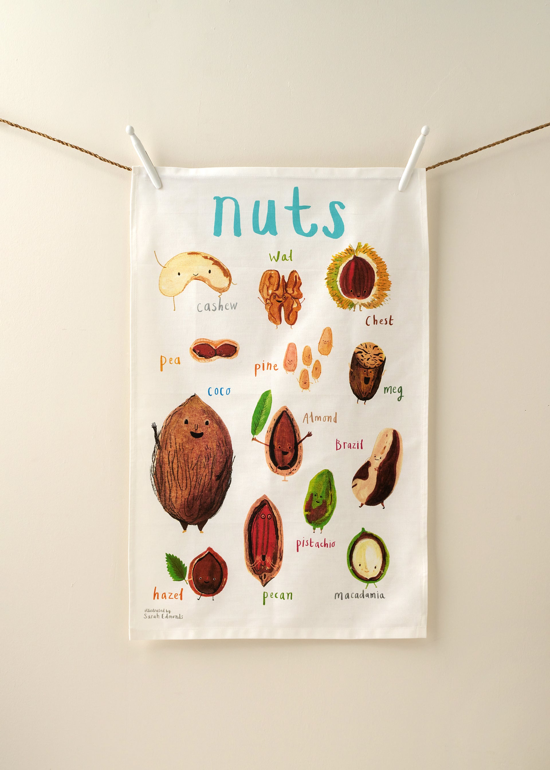 Nuts Tea Towel