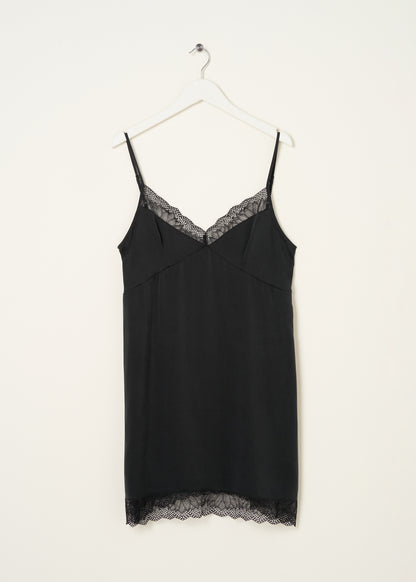 Truly Lifestyle Black Womens Silk Nightdress On Hanger