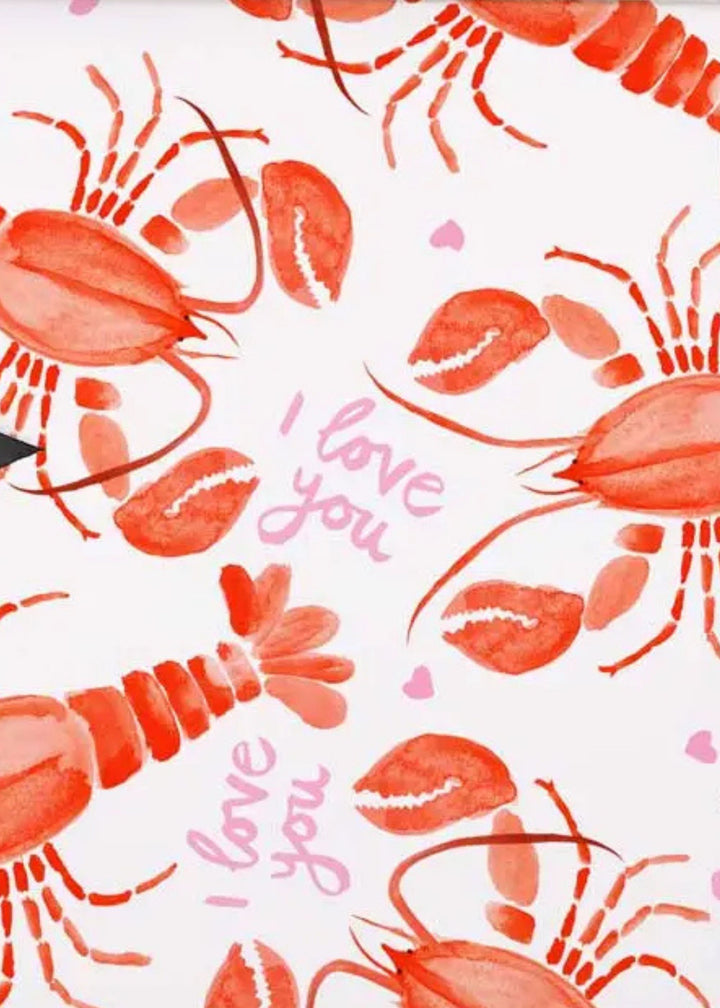 Truly Lifestyle Your My Lobster Wrapping Paper Close Up
