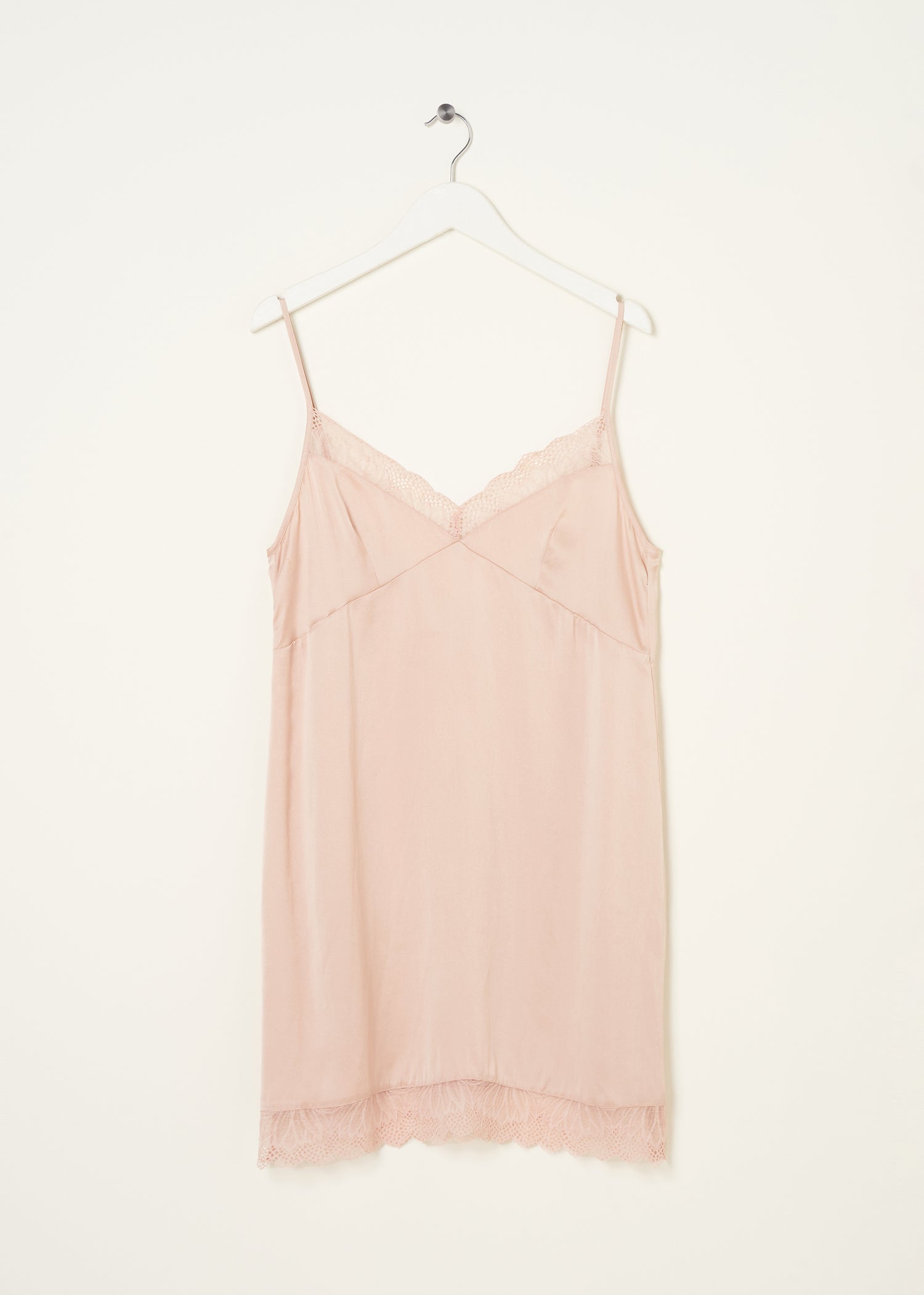 Truly Lifestyle Womens Pure Silk Nightdress In Pink On Hanger
