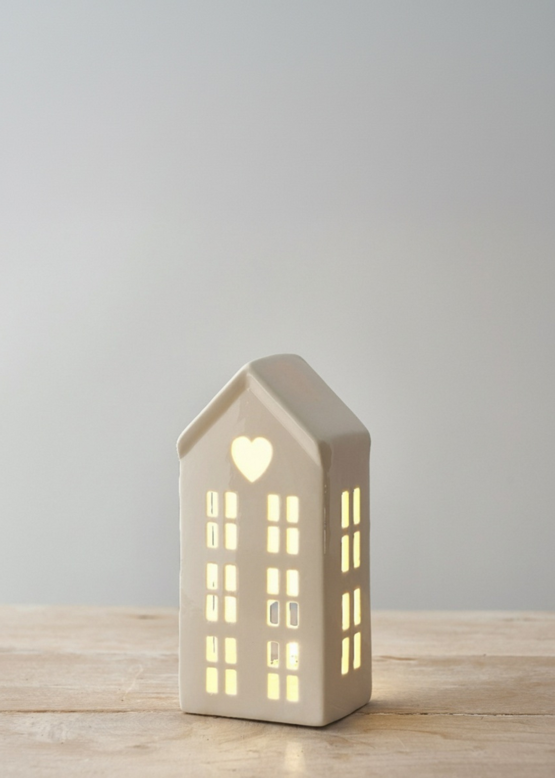 Truly Lifestyle White Ceramic Medium Christmas House Decoration LED