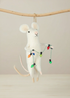 Truly Lifestyle White Christmas Mouse decoration with lights