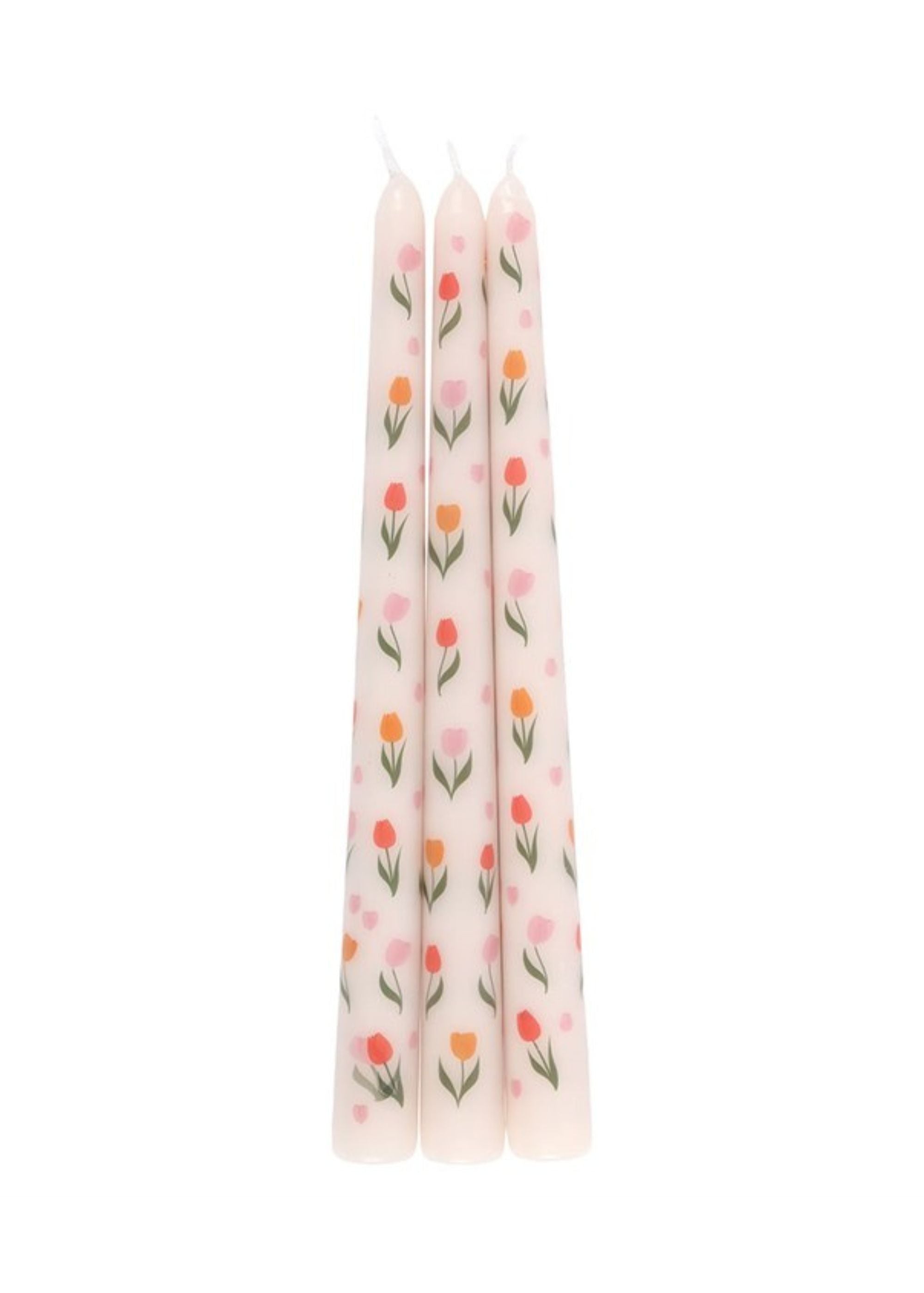 PACK OF 3 TULIP PRINT CANDLES