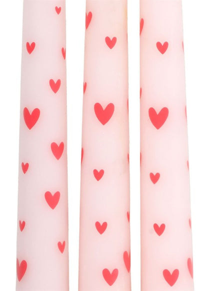 PACK OF 3 HEART PRINT CANDLES
