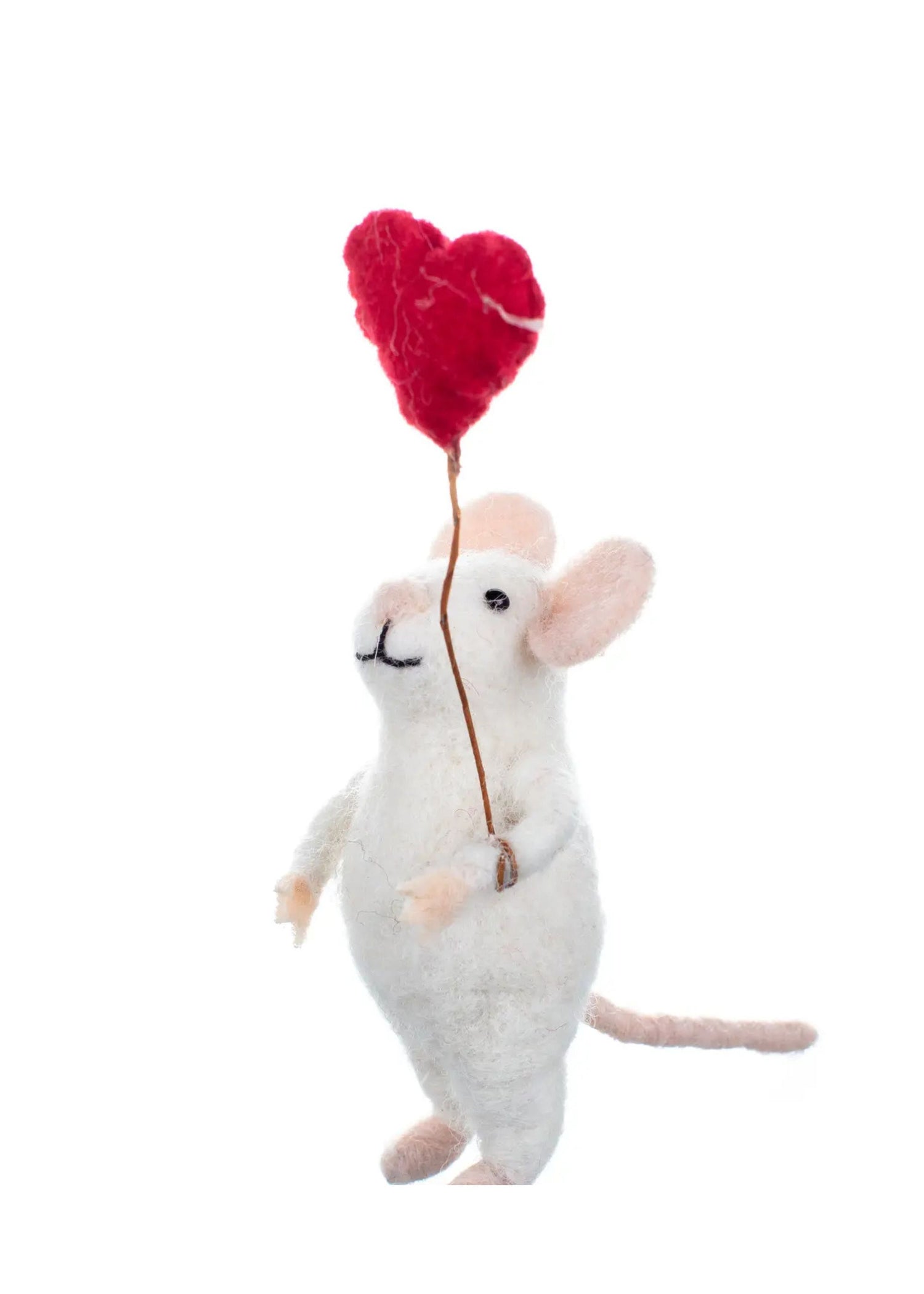 HEART BALLOON FELT MOUSE DECORATION