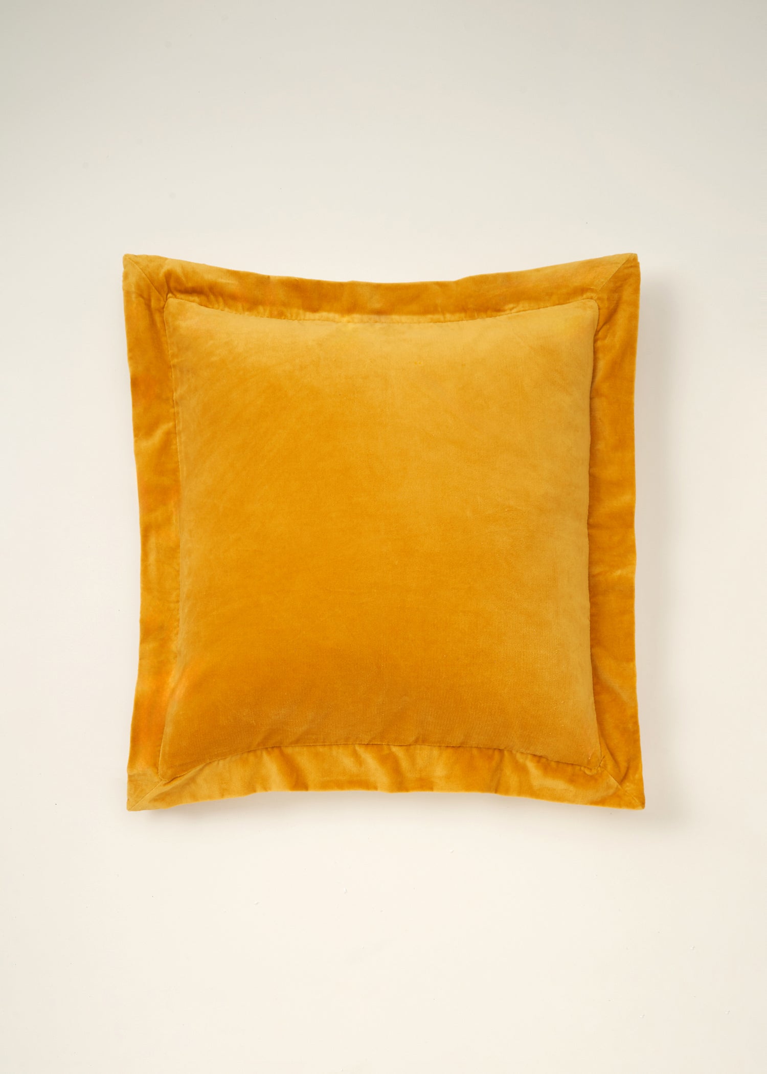 Gold Velvet Flange Square Cushion