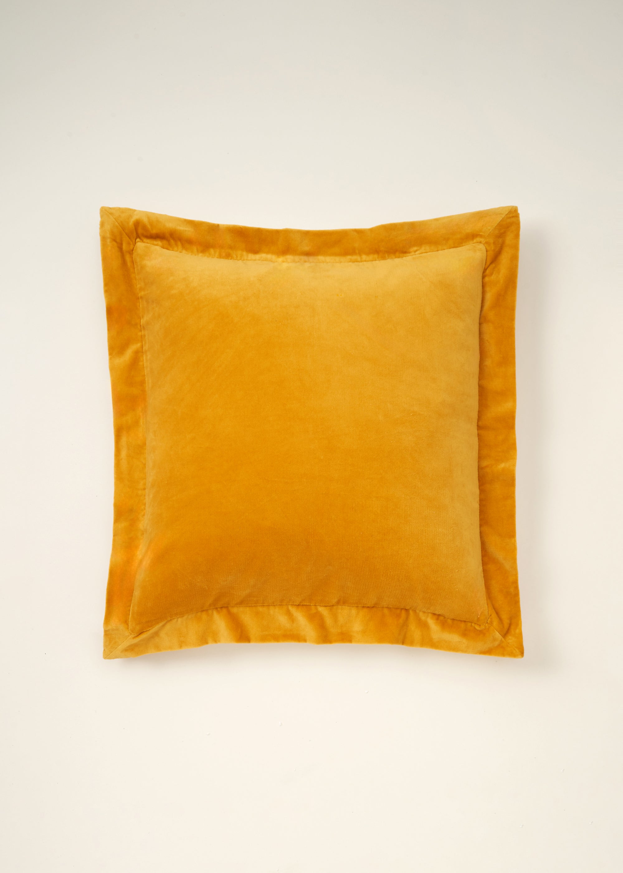 Gold Velvet Flange Square Cushion