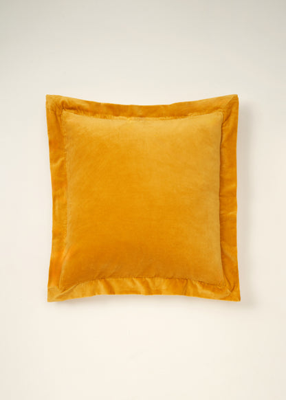 Gold Velvet Flange Square Cushion