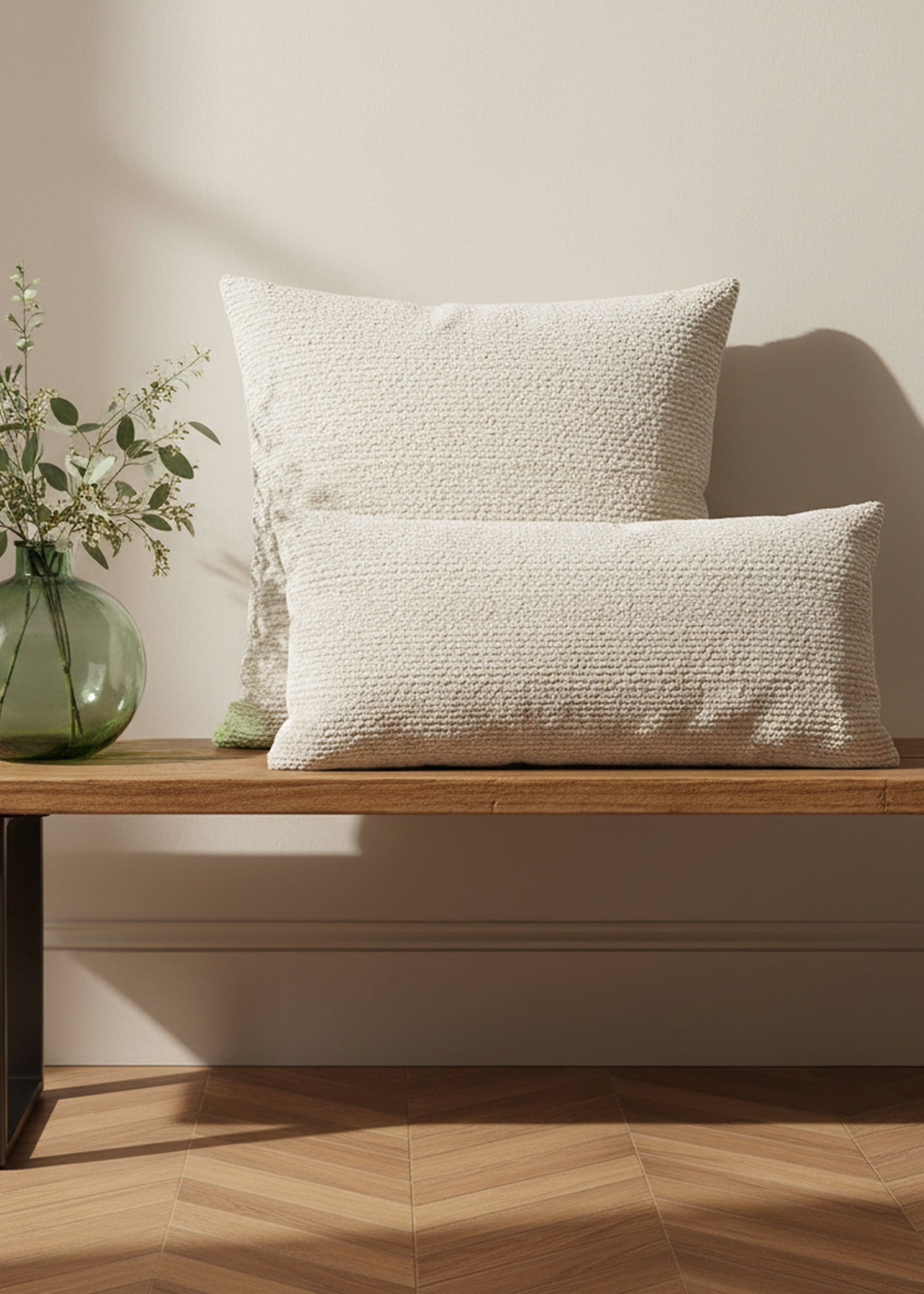 Boucle Ecru Rectangle Cushion