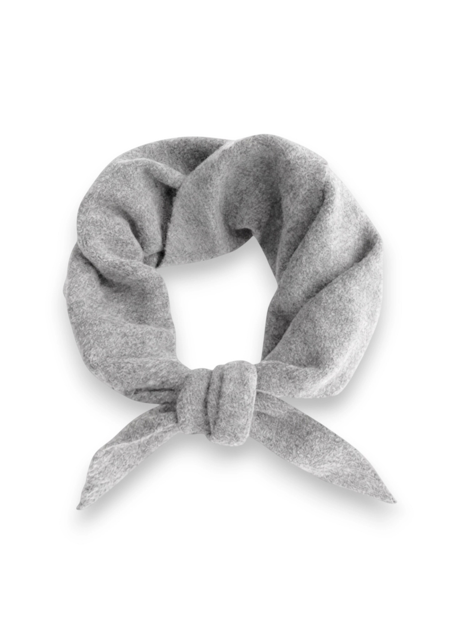 LIGHT GREY WOOL BLEND TRIANGLE NECK SCARF