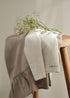 TRULY LIFESTYLE LINEN TEATOWEL IN TAUPE WITH STRIPED NAPKIN
