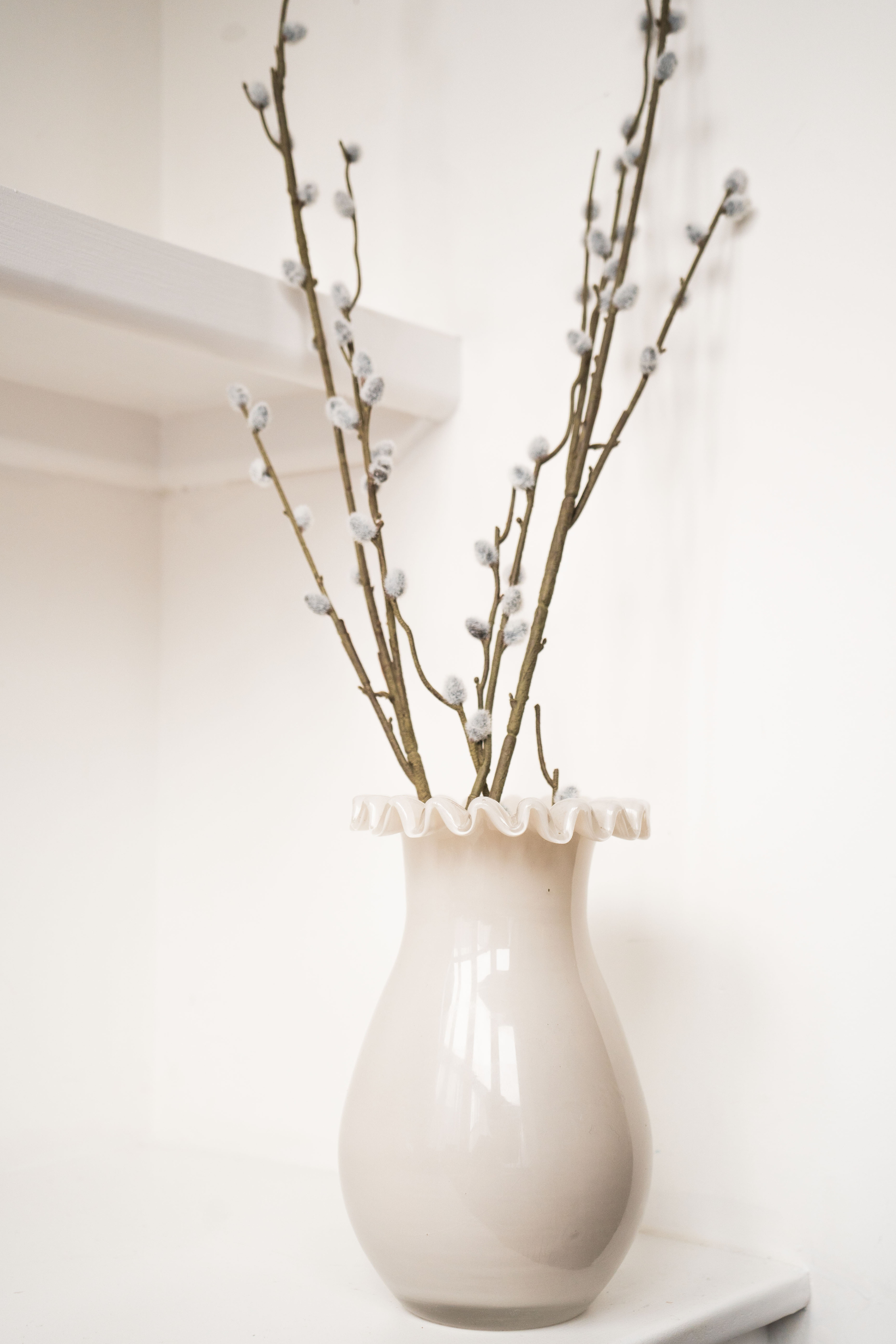 Faux Pussy Willow Branch Stem