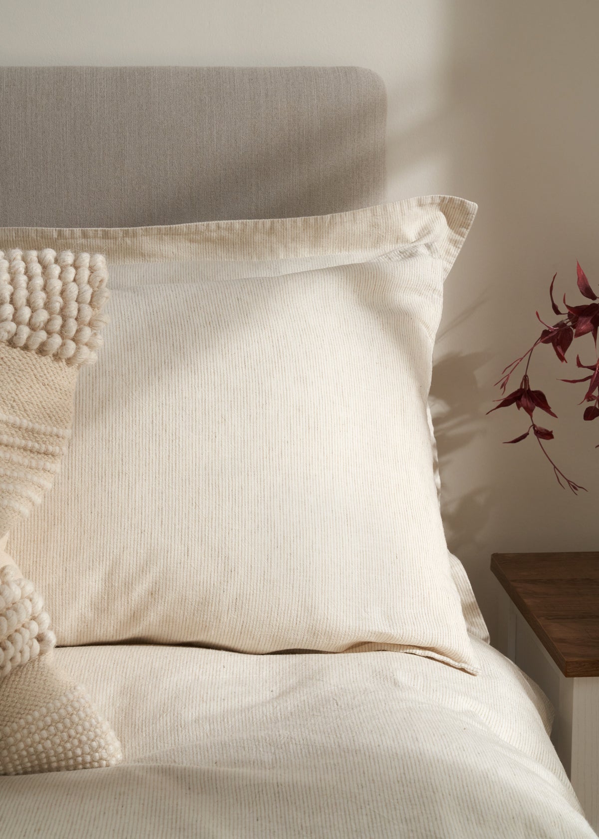Mushroom Stripe Linen Cotton Housewife Pillowcases