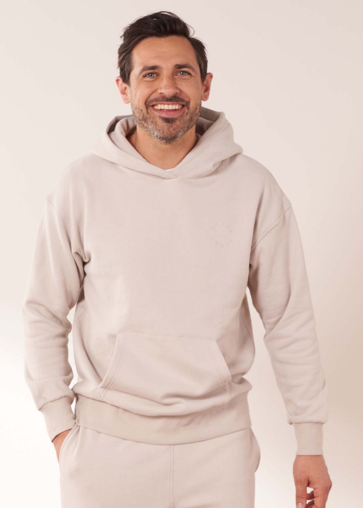 Mens Chiltern Greige Hoodie On Model | Truly Lifestyle