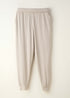 TRULY LIFESTYLE WOMENS RIBBED GREIGE JOGGERS 