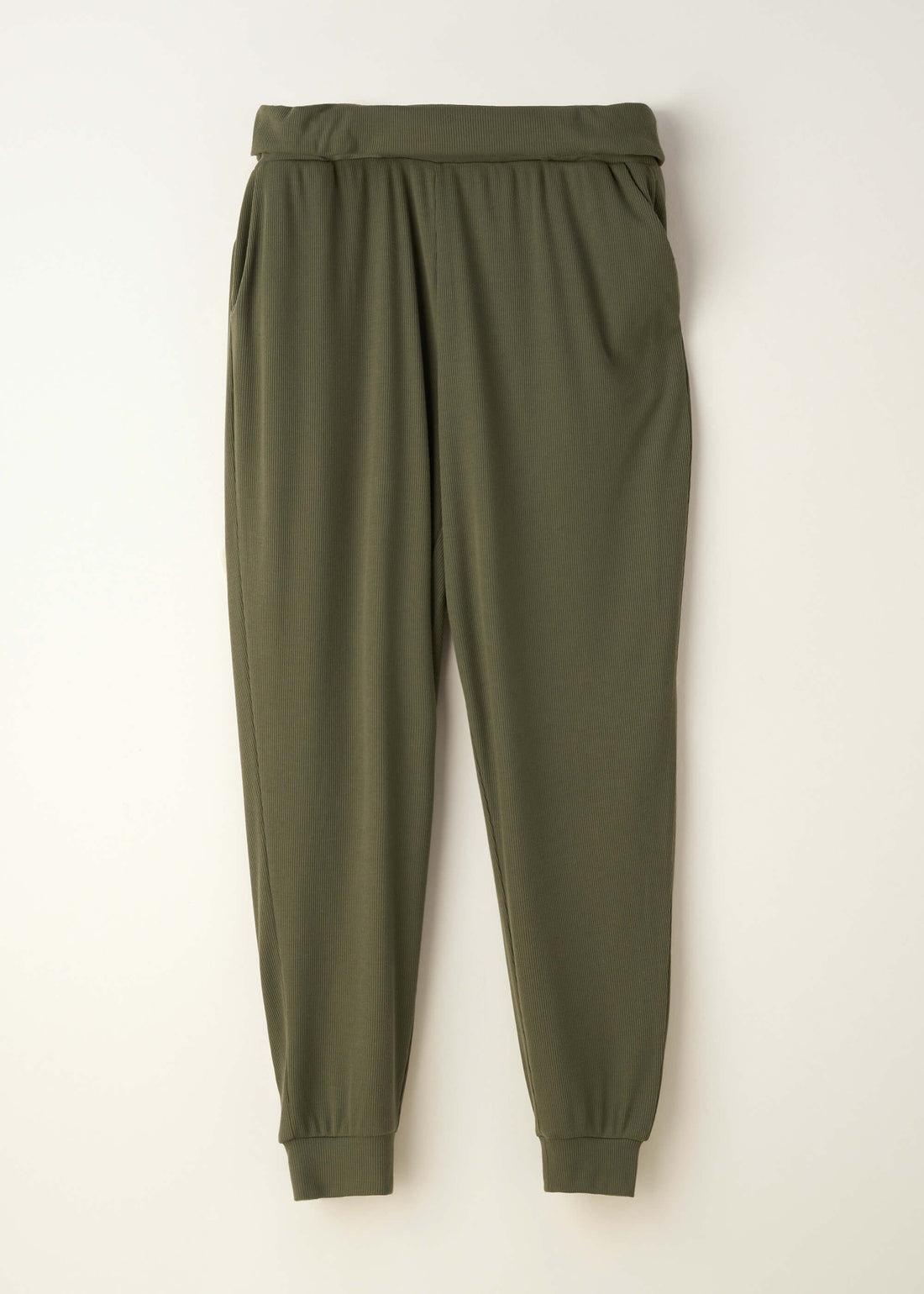 TRULY LIFESTYLE RIBBED KHAKI HAREEM YOGA PANTS 