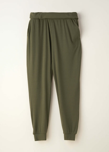 TRULY LIFESTYLE RIBBED KHAKI HAREEM YOGA PANTS 