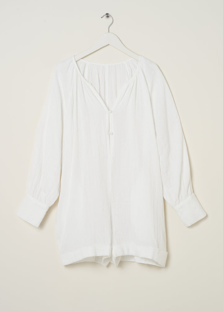 TRULY LIFESTYLE WHITE COTTON CHEESECLOTH PLAYSUIT ON HANGER