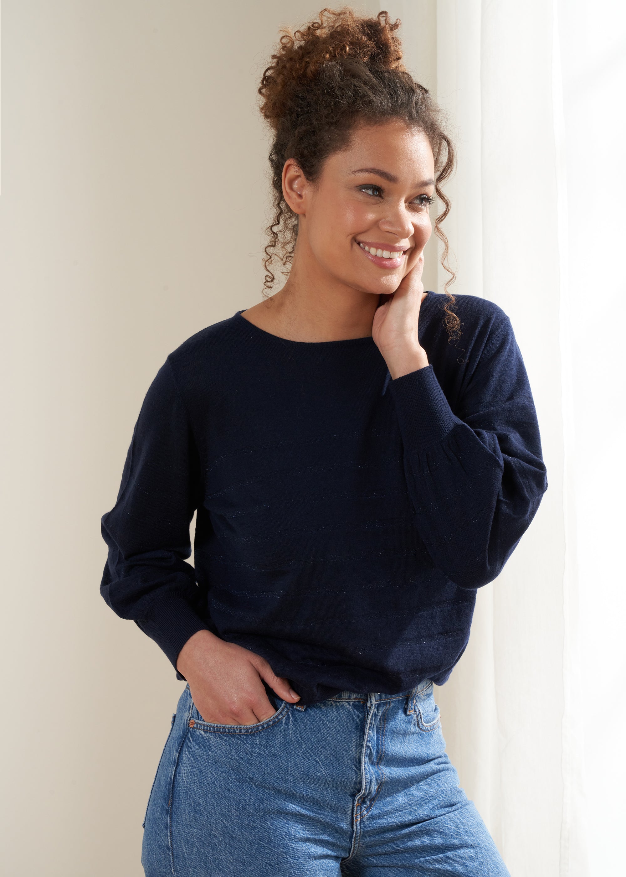 Ladies hot sale navy sweater