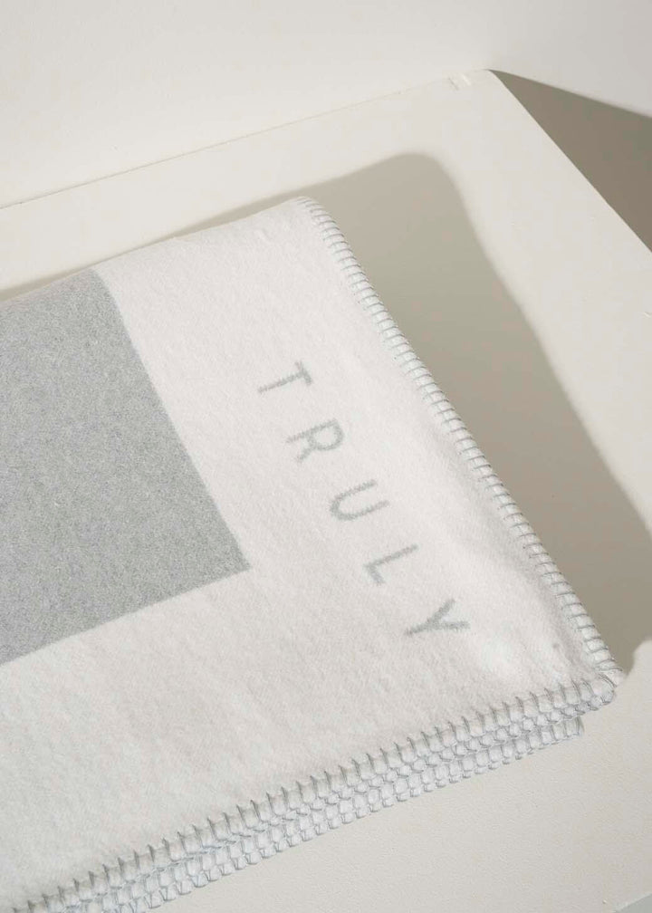 GREY RECYCLED COTTON BLANKET FOLDED | TRULY LIFESTYLE