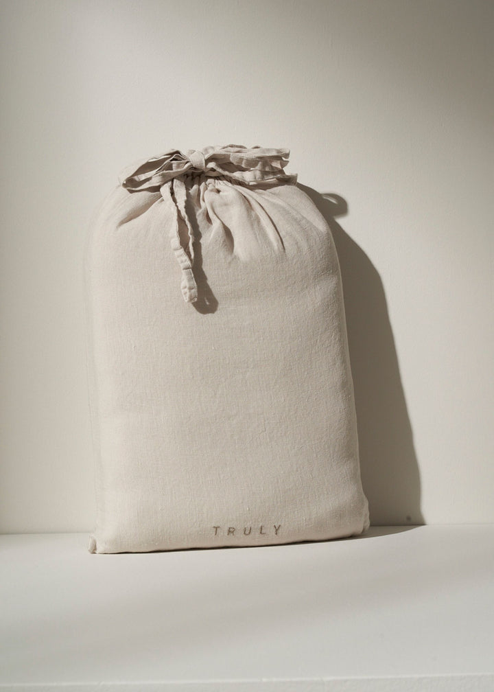 Grey Linen Duvet Cover In Dust Bag | Truly Lifestyle