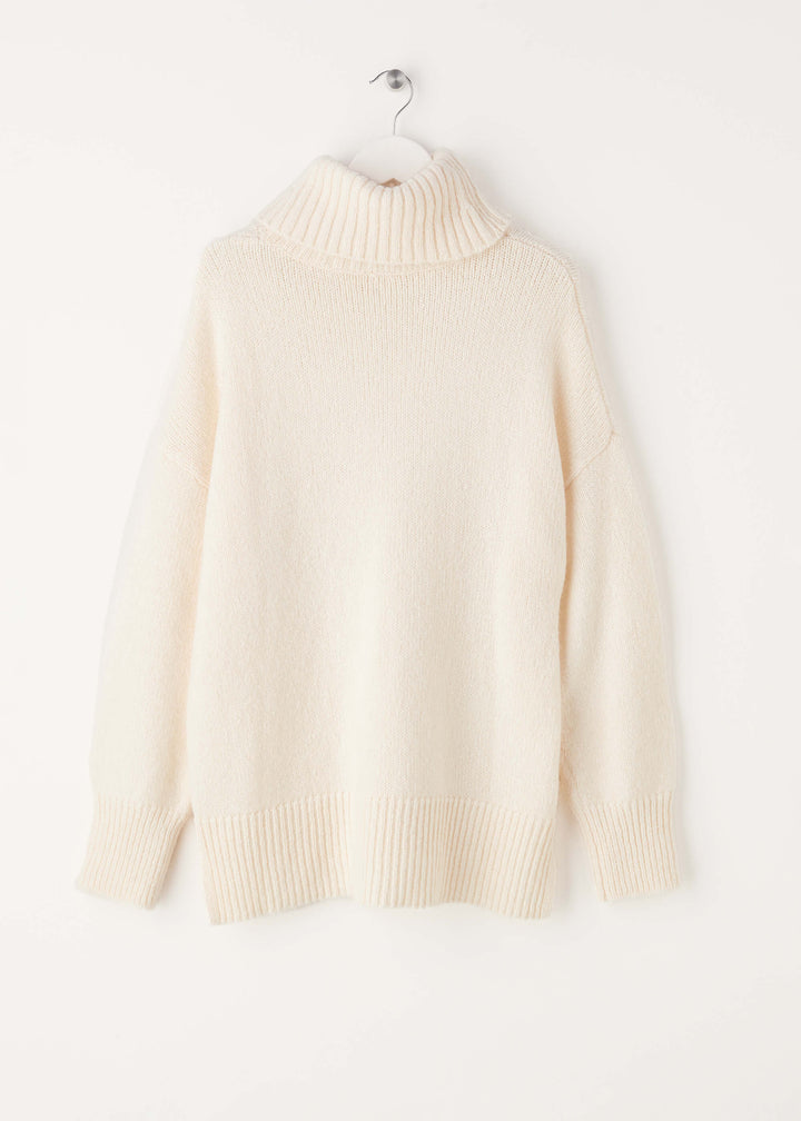 Truly Lifestyle Womens Cream Roll Neck Jumper On Hanger | Truly Lifestyle
