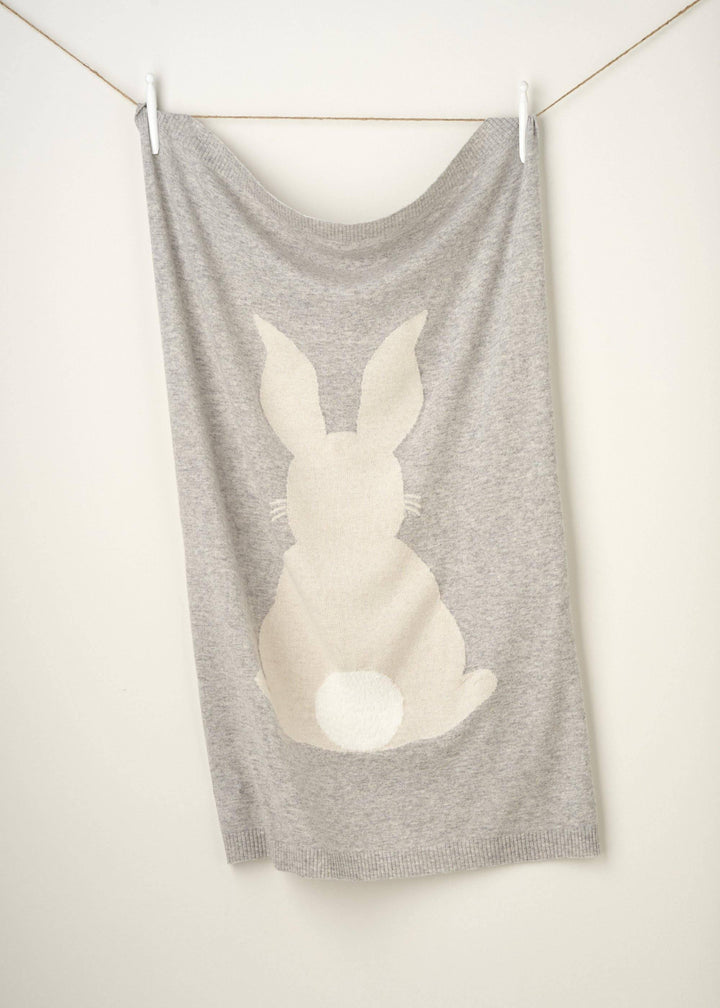 GREY BABY BLANKET WITH BUNNY PRINT | TRULY LIFESTYLE