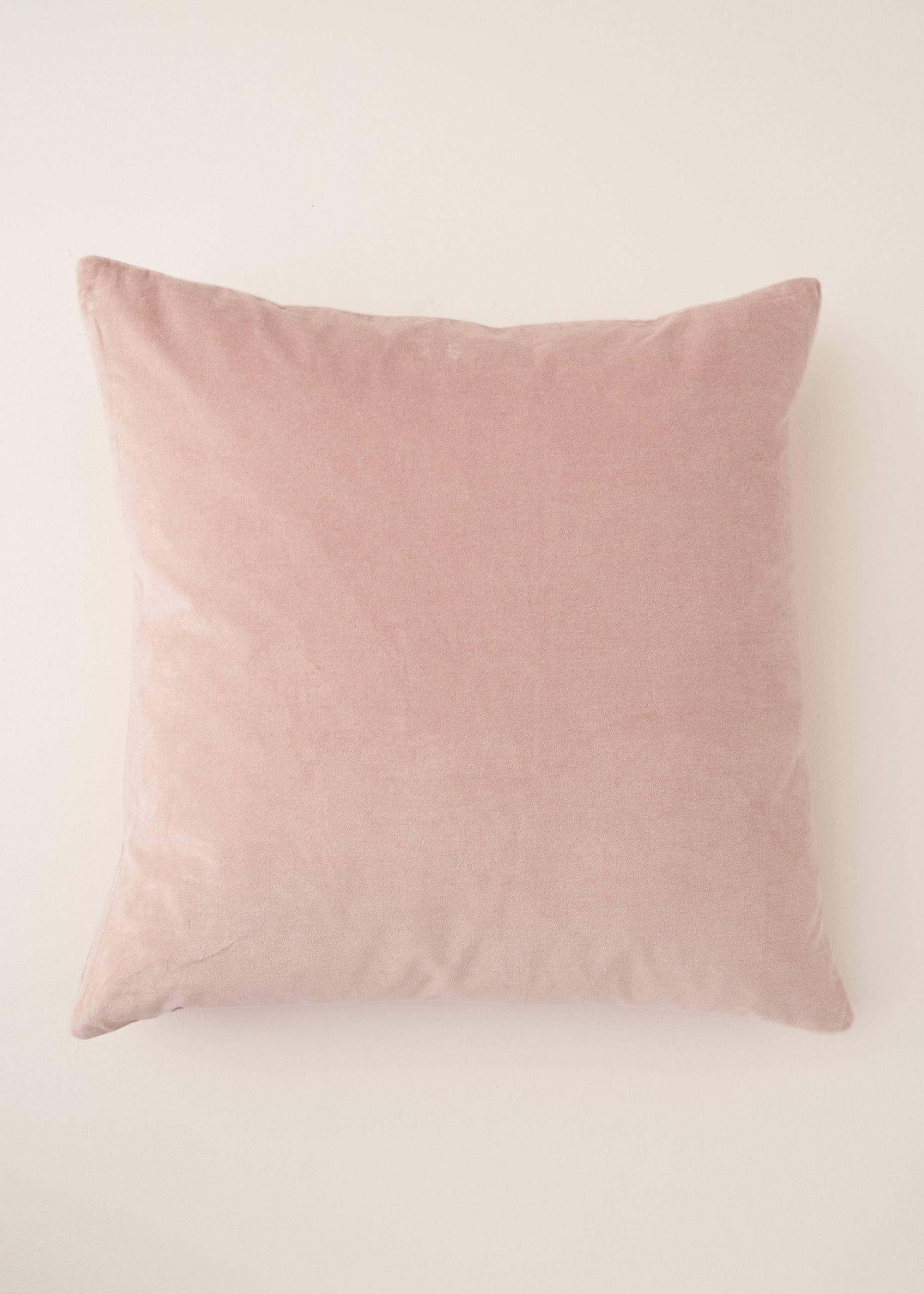 Dusky pink velvet cushion sale