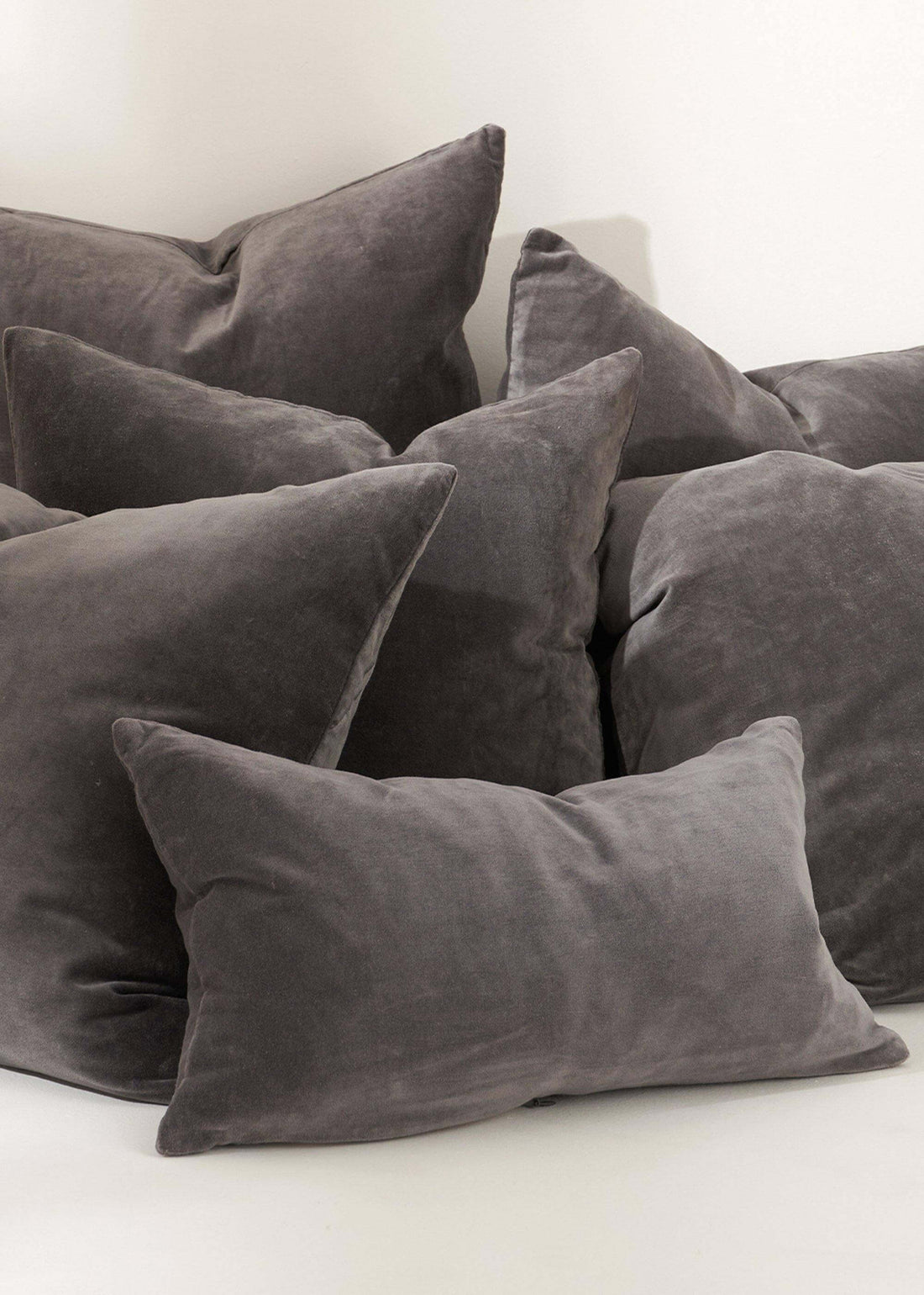 DARK GREY VELVET GROUP OF CUSHIONS | TRULY LIFESTYLE