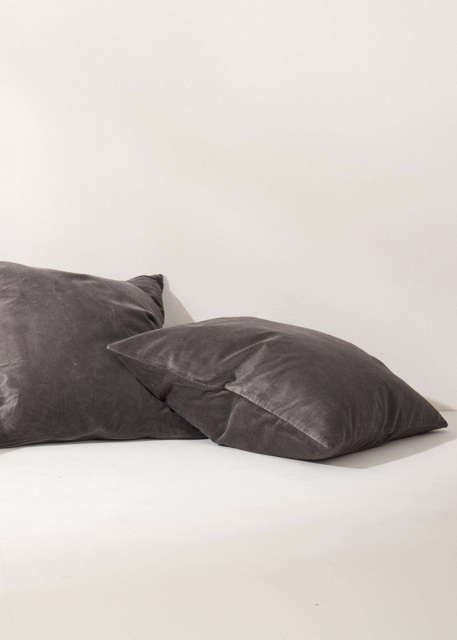DARK GREY VELVET SQUARE PAIR OF CUSHIONS | TRULY LIFESTYLE