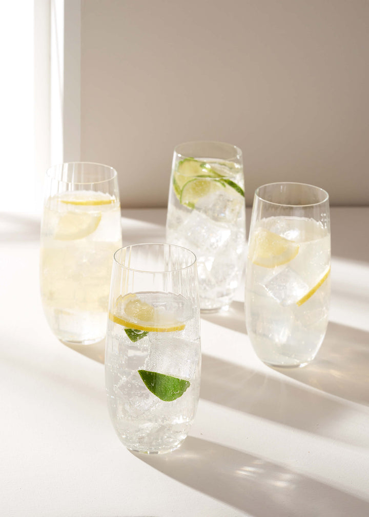 Set of 4 Crystal Hi Ball Glasses With Drinks In | Truly Lifestyle